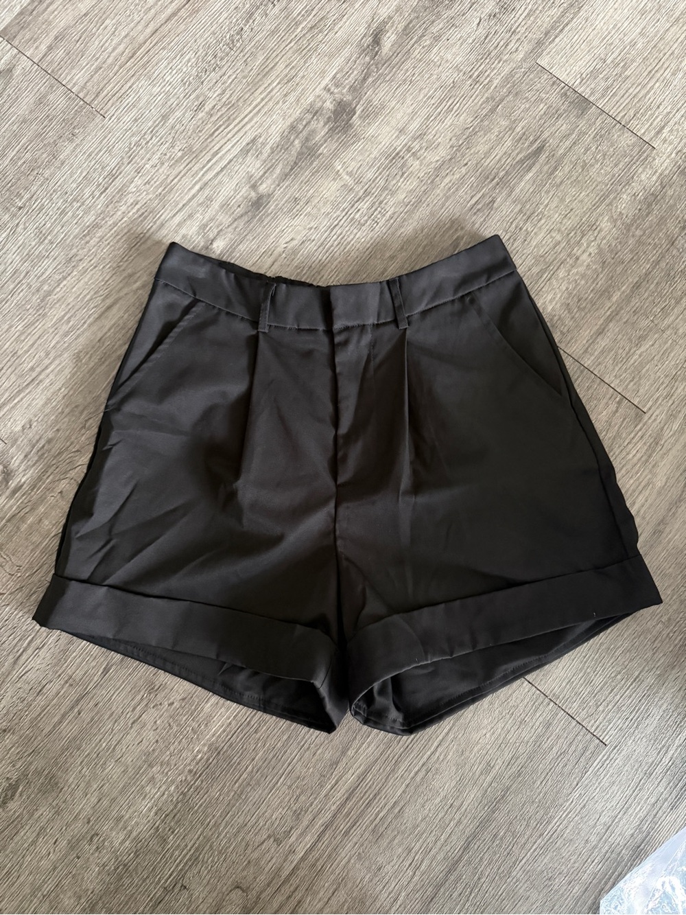 SHEIN Black High-Waist Tailored Dress Shorts